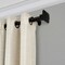Threadmade Home Florence Single Curtain Rod with Stacked Square Finial, Antique Black - 28"W x 48"L